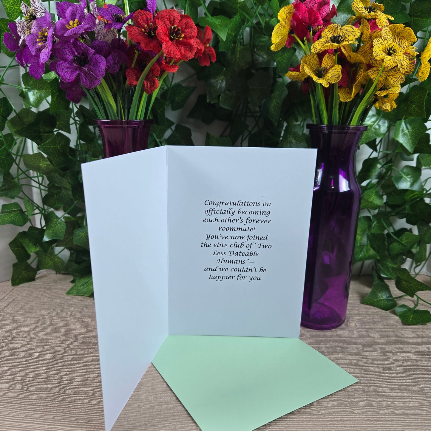Two Less Dating Humans funny Wedding Congratulations Card