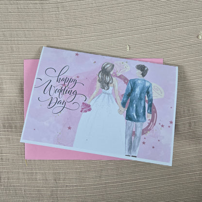 Pink Wedding Congratulations Card