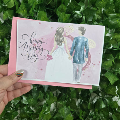 Pink Wedding Congratulations Card