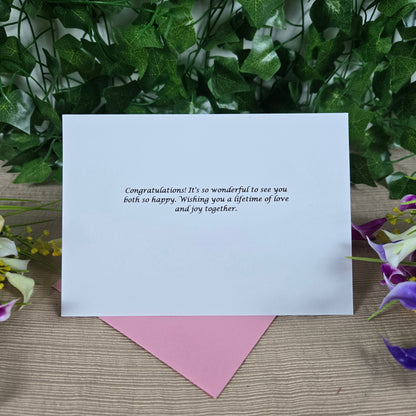 Pink Wedding Congratulations Card