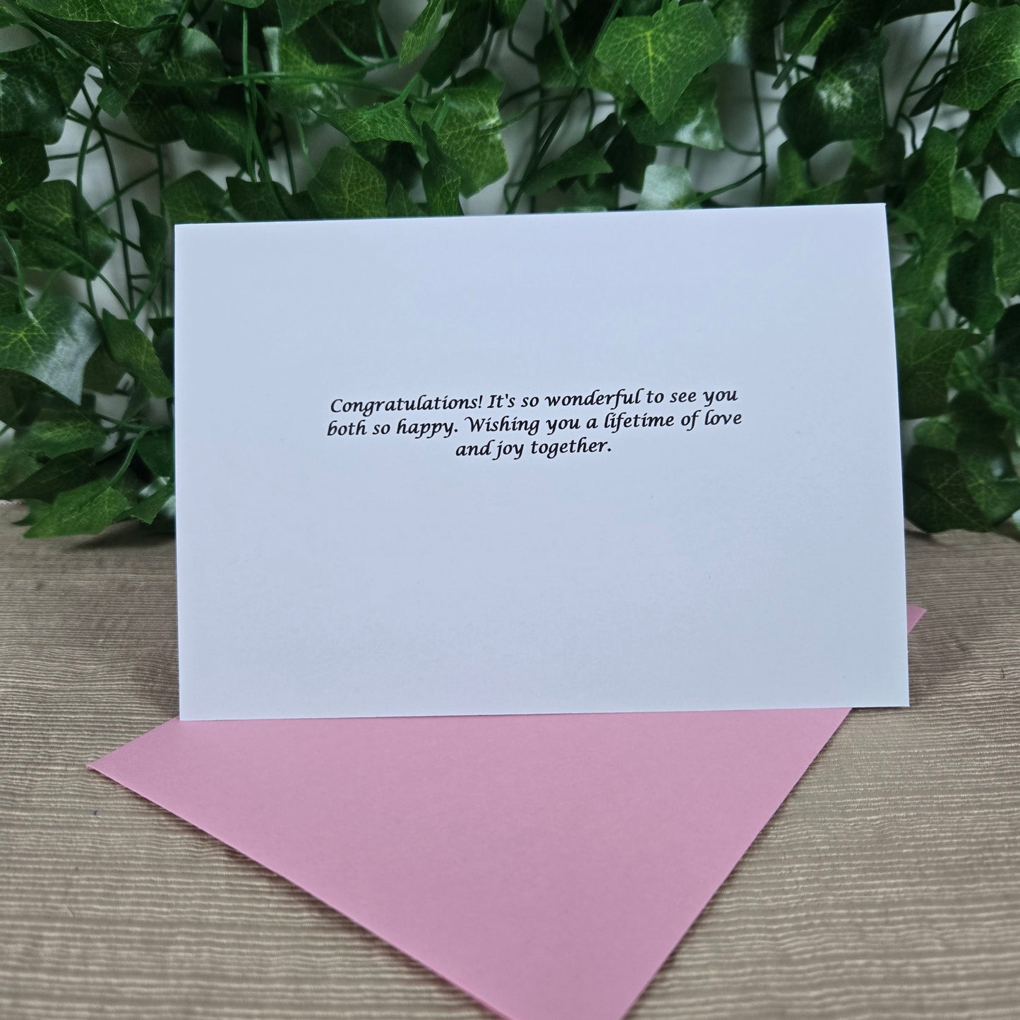 Pink Wedding Congratulations Card