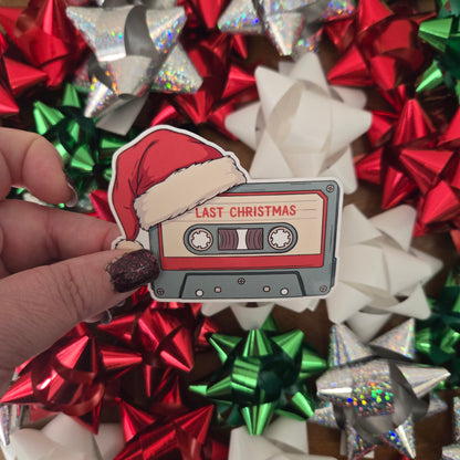 Vintage Christmas Music Cassette Stickers