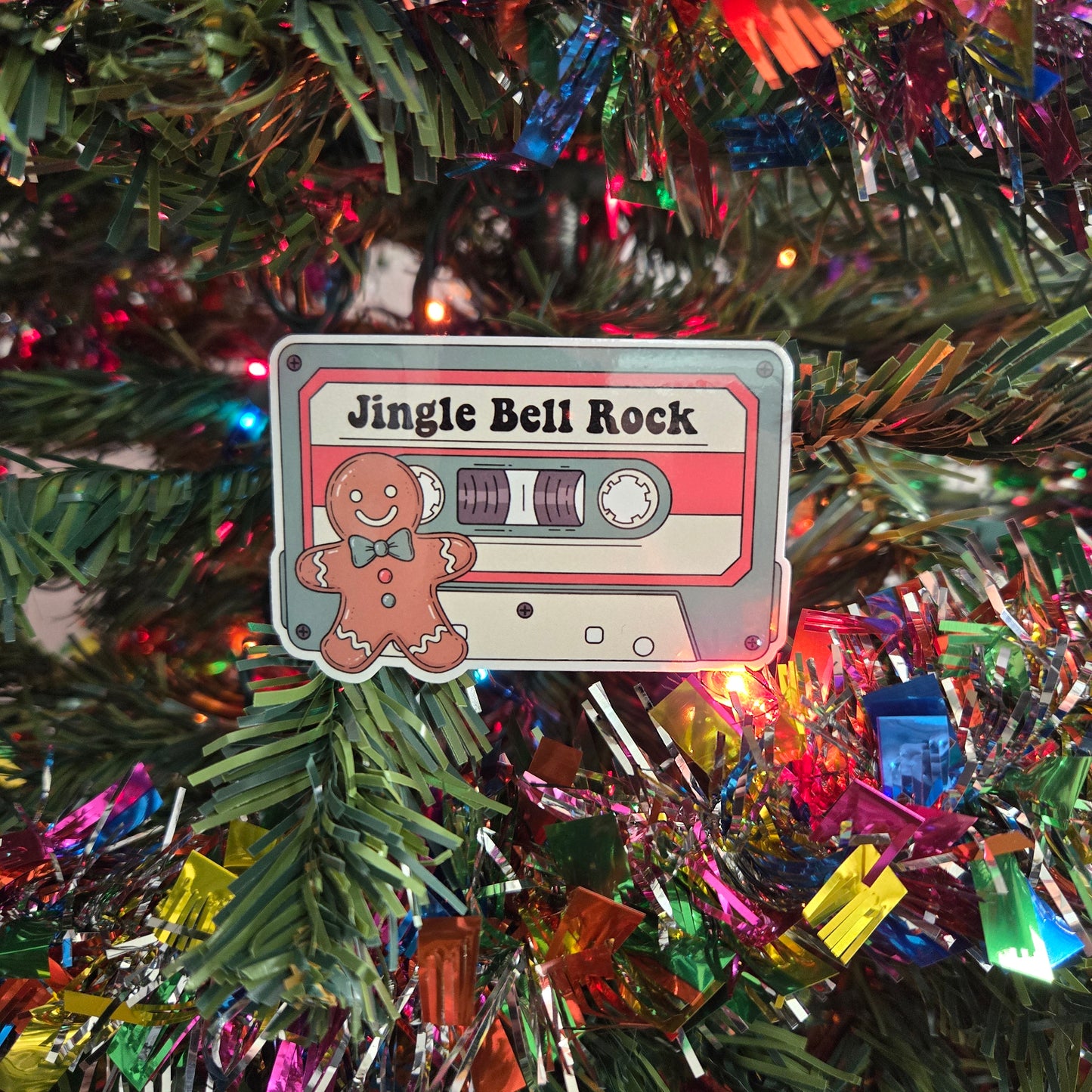 Vintage Christmas Music Cassette Stickers