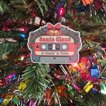 Vintage Christmas Music Cassette Stickers