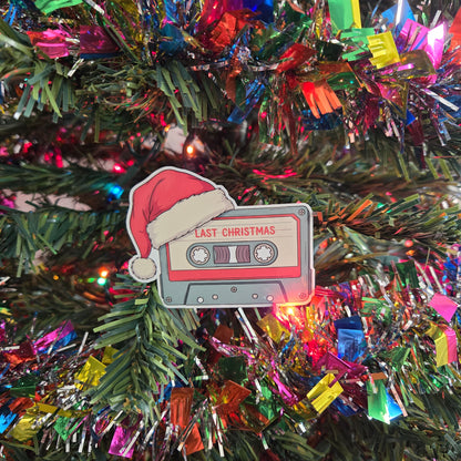 Vintage Christmas Music Cassette Stickers