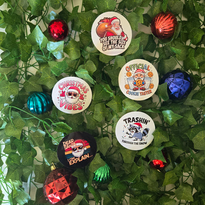 Round Cheeky Christmas Stickers