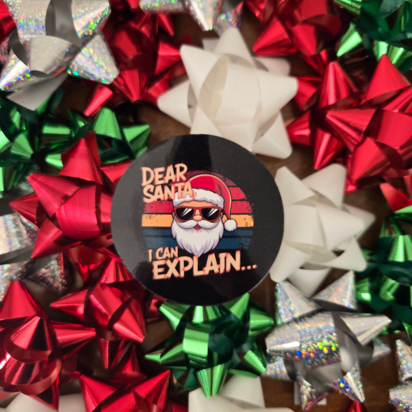 Round Cheeky Christmas Stickers