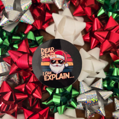 Round Cheeky Christmas Stickers