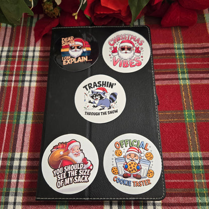 Round Cheeky Christmas Stickers