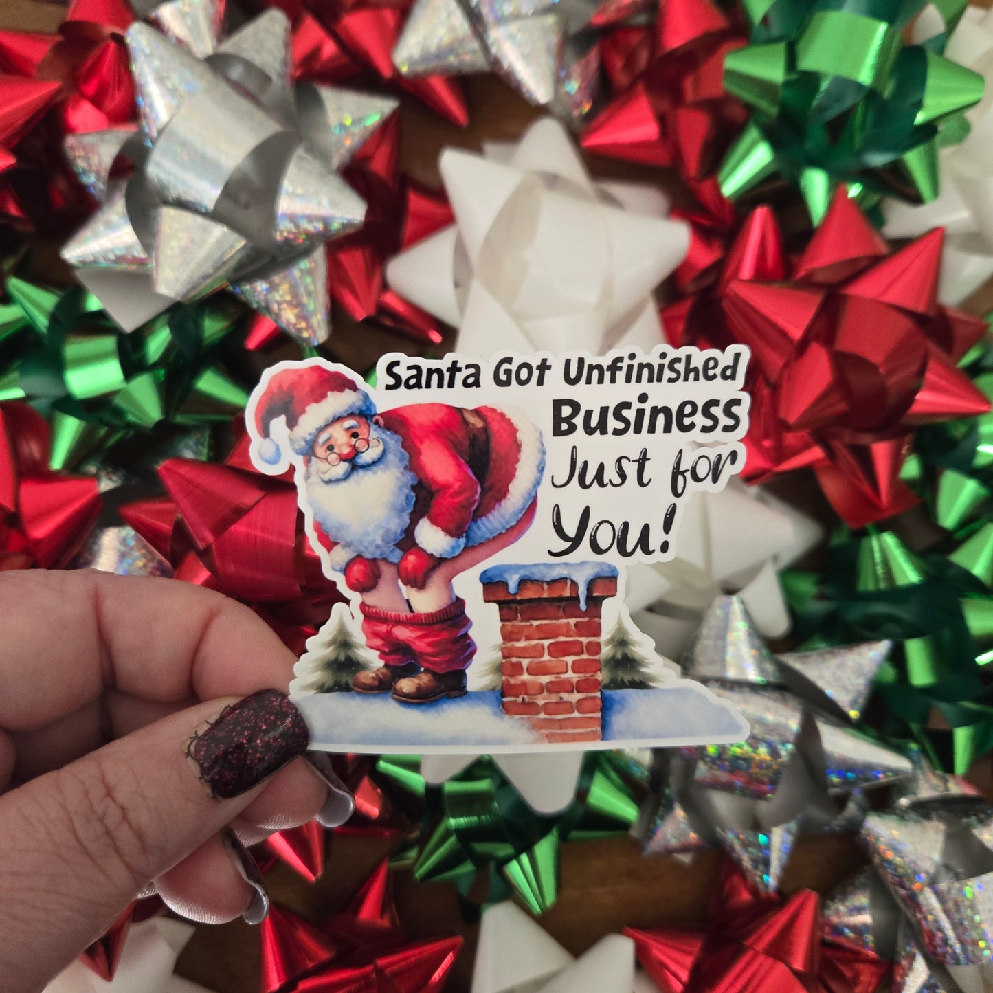 Adult Humor Santa Christmas Stickers
