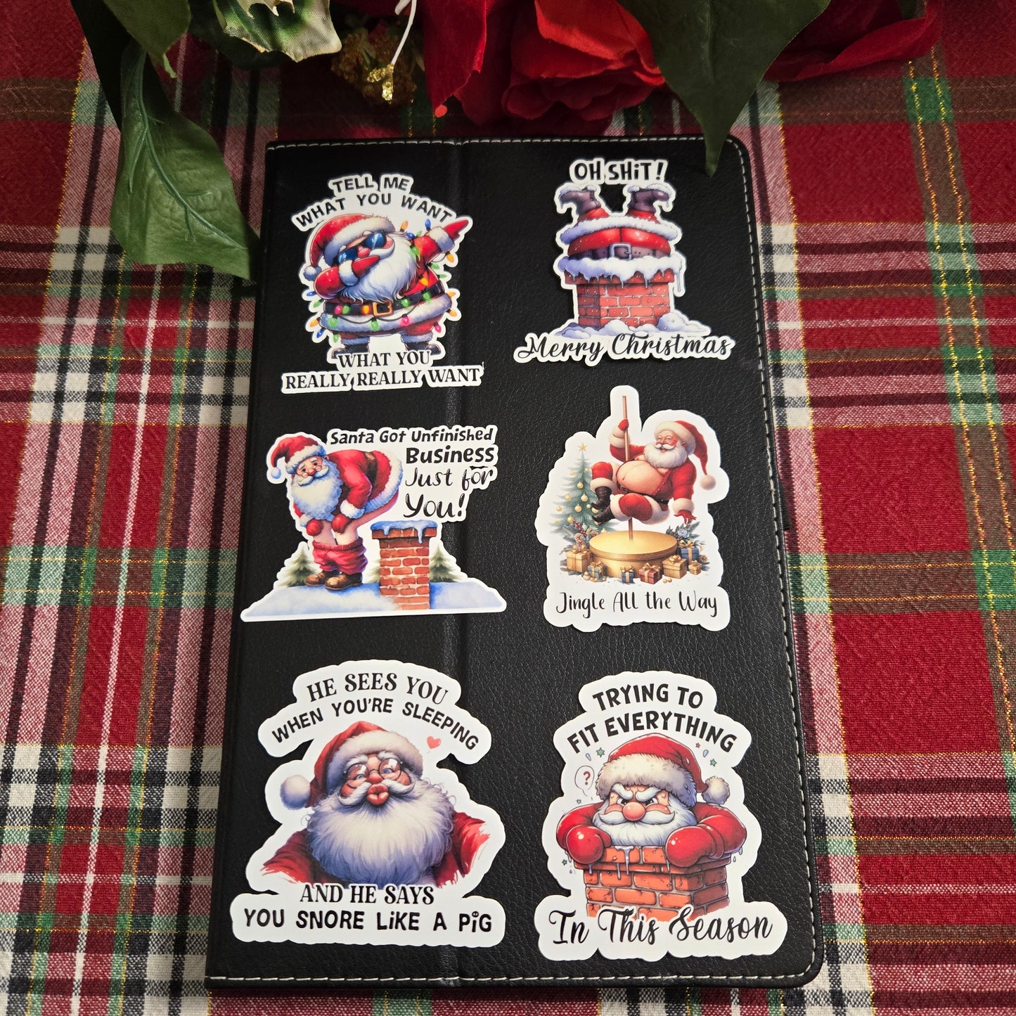 Adult Humor Santa Christmas Stickers