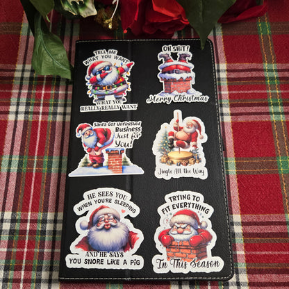 Adult Humor Santa Christmas Stickers