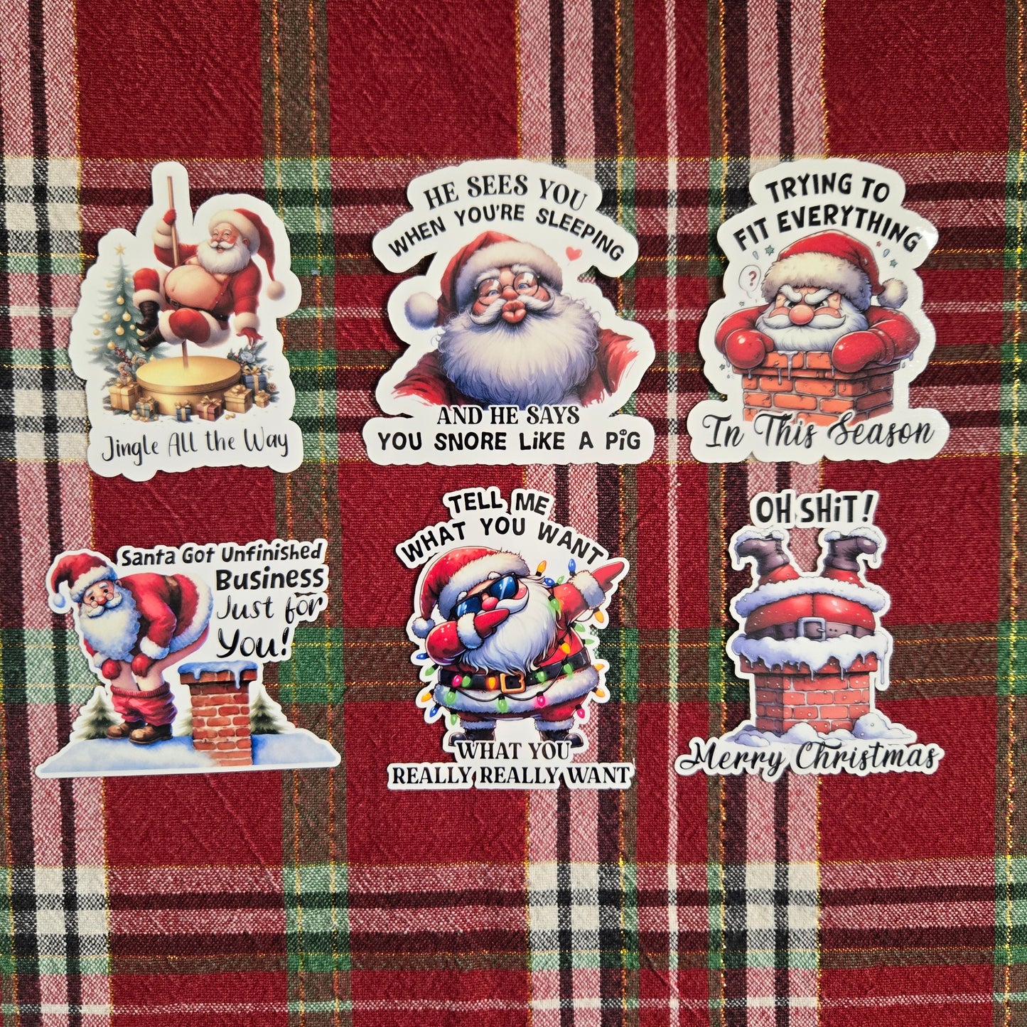 Adult Humor Santa Christmas Stickers